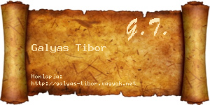 Galyas Tibor névjegykártya